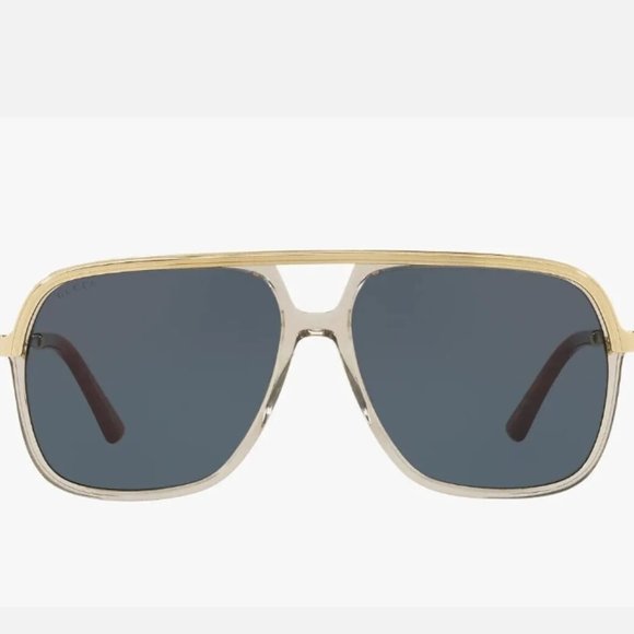 NEW GUCCI GG0200S 004 UNISEX AVIATOR FRAME SUNGLASSES SILVER GUCCI - Picture 4 of 7